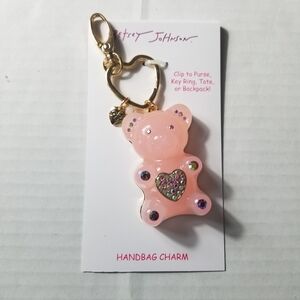 NWT BETSEY JOHNSON PINK BEAR HANDBAG CHARM